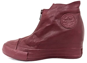 CONVERSE Women's SHROUD LEATHER Burgundy Hidden Heel Wedge Sneakers US 5.5/36* - Picture 1 of 11