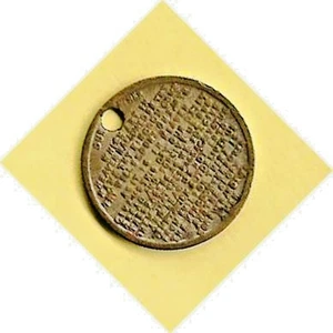 LOVELY LITTLE MEDALLION CONTAINING THE "LORD'S PRAYER" & THE "TEN COMMANDMENTS" - Bild 1 von 2