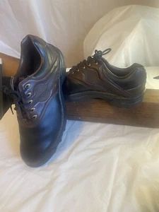 Men's FootJoy Greenjoy Black & Brown Tennis Shoe Style Golf Spike Shoes - Picture 1 of 13