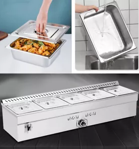 5 Pans LPG Food Warmer include Pressure Relief Valve Half Size Pan Buffet Boiler - Picture 1 of 9