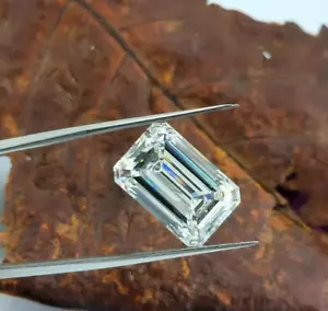 LAB Loose Grown 2 CT Emerald Cut Natural D Color VVS1 Diamond Engagement Ring - Picture 1 of 12