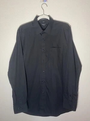 MARQUIS SIGNATURE Men's Dress Shirt Neck 16/16.5 Sleeve Length 34-35 Solid Black - Image 1 of 4