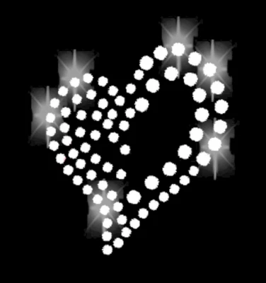 APFELBLÜTE STYLE & ACCESSOIRES Piedras de pedrería corazón pequeño 5 cm imagen para planchar aplicación Hotfix corazones blanco plata