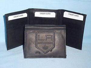 LOS ANGELES KINGS    Leather TriFold Wallet    NEW    black 3  m1