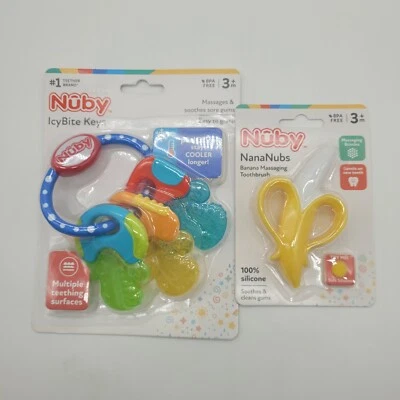 Nuby Ice Gel Teether Keys & NanaNubs Banana  Soothe Infants Gums - Image 1 of 3