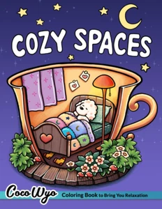 Cozy Spaces: Coloring Book for Adults and Teens Featuring Relaxing Familiar Corn - Picture 1 of 10