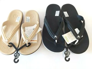 CROCS Crocband Flip thongs Flip Flops Sandals SHOES Black Chai Unisex Waterproof - Picture 1 of 5