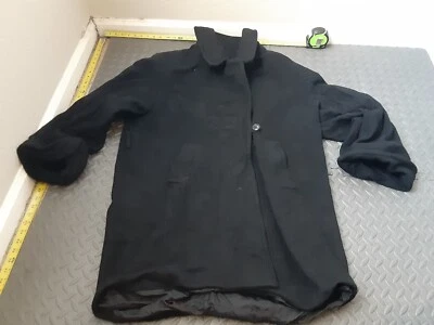 Abrigo largo con botones para mujer Charles Klein negro lana talla 14 #S195 Foto 1 de 4