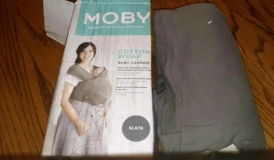 Portabebés Original Moby Wrap 100% Algodón Envoltura Clásico Gris Pizarra 8-35 libras Nuevo Foto 1 de 4
