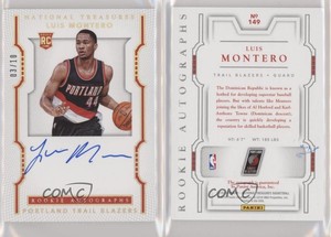 2015-16 Panini National Treasures Gold /10 Luis Montero #149 Rookie Auto RC
