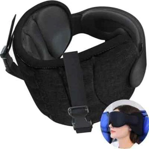 Almohada de viaje transpirable para el cuello Blackout con máscara para ojos algodón modal presión cero - Imagen 1 de 5