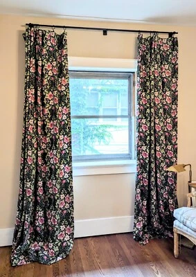 Juego de 2 Paneles Cortina Cortinas Cortinas Forrados Personalizados 62" x 98" William Morris, Voysey Foto 1 de 4