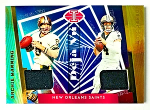 2023 Panini Illusions Archie Manning, Derek Carr DUAL Jersey Card Deja Vu Saints - Picture 1 of 3
