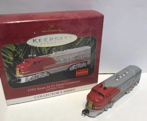 1997 Hallmark Ornament 1950 Santa Fe F3 Diesel Locomotive Lionel Train - Picture 1 of 7