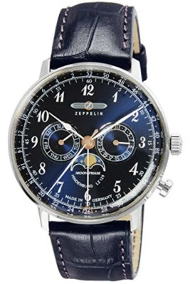 ZEPPELIN Hindenburg 7036-3 Watch Navy Dial Blue Band 100 Years - Image 1 of 4