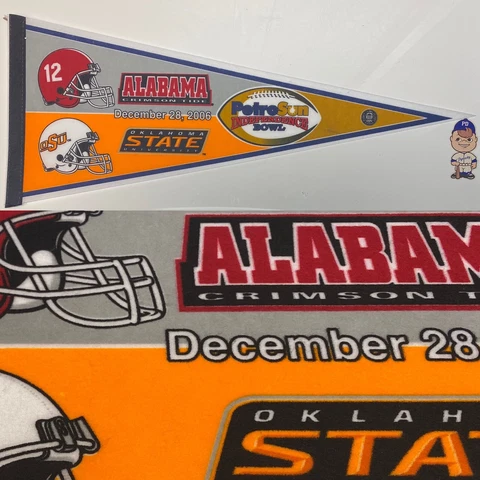 2006 Alabama Crimson Tide Oklahoma State Cowboys Pennant 12x30 Football Bowl Cover
