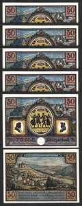 Germany, Stutzerbach 50 Pfennig 1921, UNC, 5 Pcs LOT - Picture 1 of 4