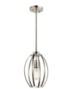 Kichler Tao Brushed Nickel Contemporary Cage Kitchen Pendant Hanging Light - Picture 1 of 8