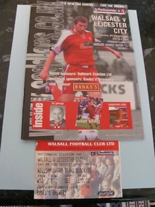 Walsall V Leicester City 8.2.03 Programm & Ticket in Top Zustand - Bild 1 von 1