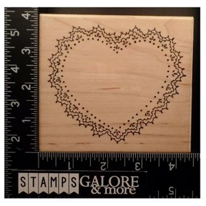 DOTS Rubber Stamps R134 LACED HEART DOILY LOVE VALENTINES #Z10 - Picture 1 of 2