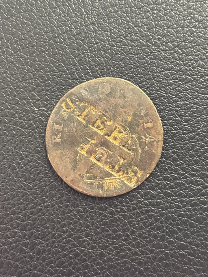 1778 Machin's Mills Halfpenny - Colonial Copper Coin STAMPED ERROR! Rare Coin! - Image 1 of 3