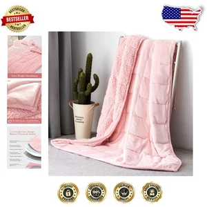 Kuschelige wendbare Sherpa Fleece Gewichtsdecke 20 Pfund, perfekt für alle Jahreszeiten - Bild 1 von 11