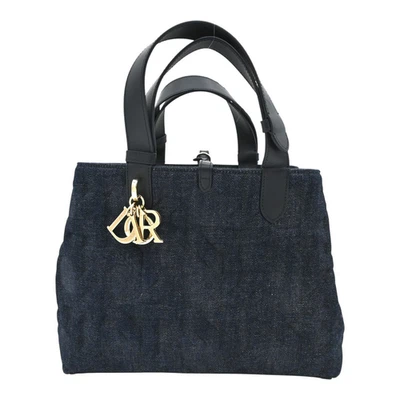 CHRISTIAN DIOR | Dark Blue Denim Cannage Toujours Handle Bag - Image 1 of 4