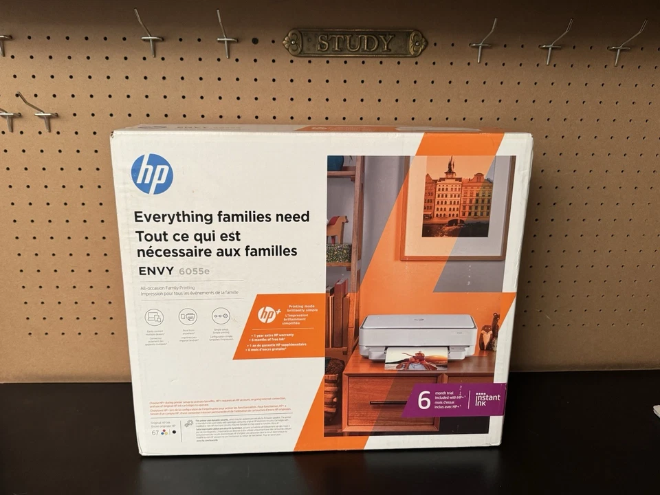 HP ENVY 6055e Wireless Color Inkjet Printer, New/old Stock 2021, Still Sealed - Image 1 of 4