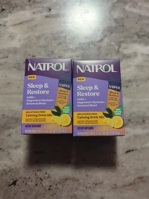 Mezcla de bebida calmante para dormir y restaurar sin melatonina Natrol limón manzanilla, 10 quilates Foto 1 de 3