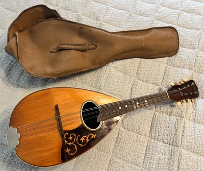 VINTAGE CARLO BRUNO 8 STRING MANDOLIN WITH ORIGINAL MATERIAL CASE - Image 1 of 4