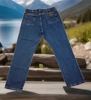 Мужские джинсы Wrangler George Strait 36x32 фактический размер ковбойская огранка джинсовая ткань вестерн - Изображение 1 из 4