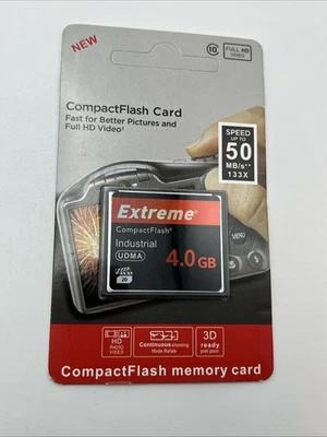 Extreme Compact Flash Memory Card  4.0 GB New Sealed Speed up to 50 MB/s 133x - Image 1 of 2