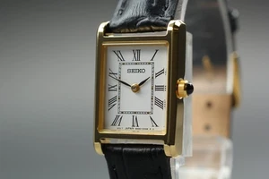 [NEAR MINT] SEIKO 4N30-00H0 19mm Roman Gold Tank Quartz Damenuhr aus JAPAN - Bild 1 von 10