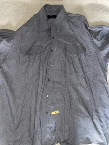 IKE BEHAR Regular XL Mens 100% Cotton Long Sleeve Dress Shirt Gray checkered - Picture 1 of 4