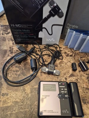 Sony Hi Md Mz M10 Minidisc Recorder With Mic Original Box - Bild 1 von 4