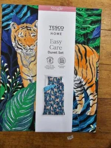 JUEGO EDREDÓN REVERSIBLE TIGRE DOBLE FÁCIL CUIDADO NUEVO - Imagen 1 de 3