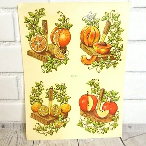 Vintage Water Transfer Decals CUT FRUIT Meyercord RC-11 Lemons Melons Oranges - Picture 1 of 5