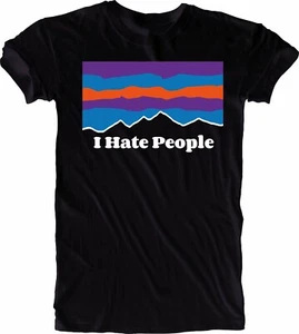 Camiseta para hombre I Hate People retro hecha a mano Prendas para el torso Ropa  - Imagen 1 de 5