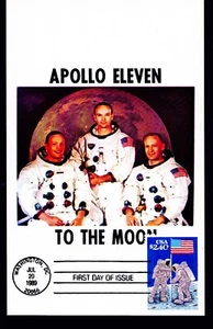 Moon Apollo Eleven Sc 2419 FDCard 1969 Crew of Apollo Eleven - Express Mail - Picture 1 of 2