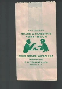 Bolsa de té Chase & Sanborn luna de miel de alto grado Japón EM Tennant & Son Hartford NY - Imagen 1 de 1