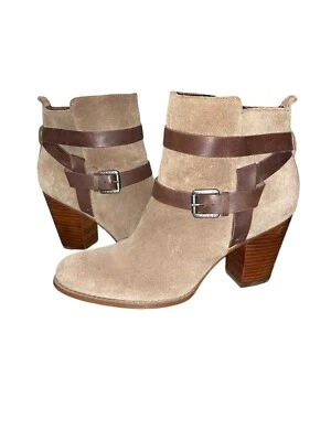 Botín Ivanka Trump gamuza tostada tiras 3 pulgadas talla 9,5 Foto 1 de 4