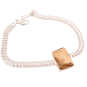 Bild Jaspis Edelstein Versilbert Armband Handmade Schmuck Geschenk 7 G BR576 - Bild 1 von 3