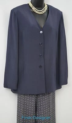 Talbots 2 Pc брюки костюм брюки куртка гофрированный шелк блейзер куртка размер 10 верхний 12 брюки - Изображение 1 из 4