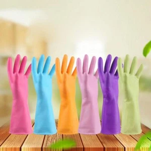 2 Pairs Plastic Home Cleaning Gloves Dish Washing Housework Gloves 4 Colors - Picture 1 of 8