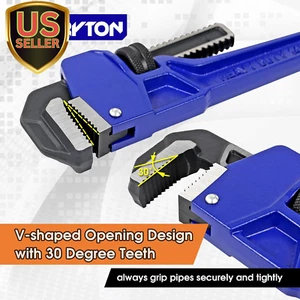 Pipe Wrench Set,8" 10" 14" 18"(4Pack) Adjustable Jaw Opening Heavy Duty Cast ... - Picture 1 of 7