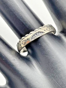 RELIOS CAROLYN POLLACK 925 STERLING SILVER SOUTHWEST 4MM BAND RING SIZE 9 1131 - Picture 1 of 6