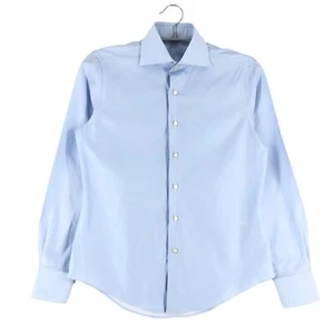 SUITSUPPLY Hemd Baumwolle blau formell einfarbig Slim Fit Größe S - Bild 1 von 8