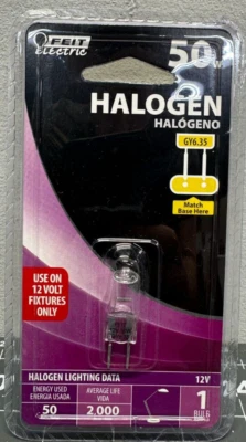 NEW Feit Electric Bulb 50 Watt 120 Volt GY6.35 Base Factory Sealed - Image 1 of 2