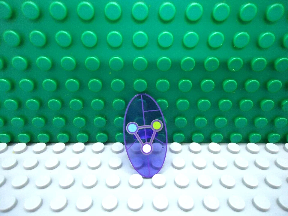Lego Mini Figura 1 Trans Púrpura Escudo Ovalado Dimensiones Keystone con Tríada Foto 1 de 1
