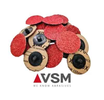 50 Stück SCHLEIFSCHEIBEN für ROLOC P36 KERAMIK VSM Ø50 Schleifen Fächerschleifer